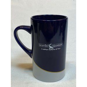 Newport Aquarium Blue Ceramic Tall Large Coffee Cup Mug Million Gallons of Fun